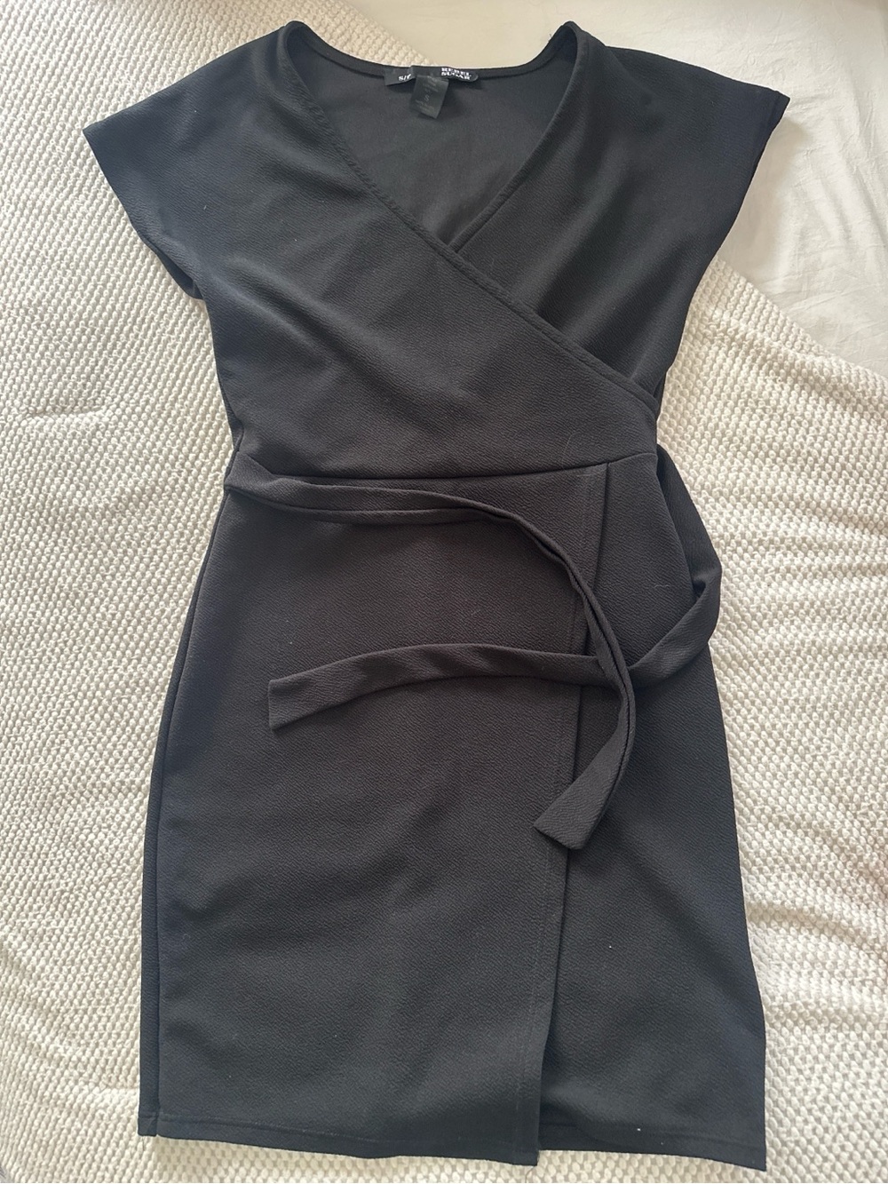 Rebel Sugar Black Wrap Midi Dress with Tie